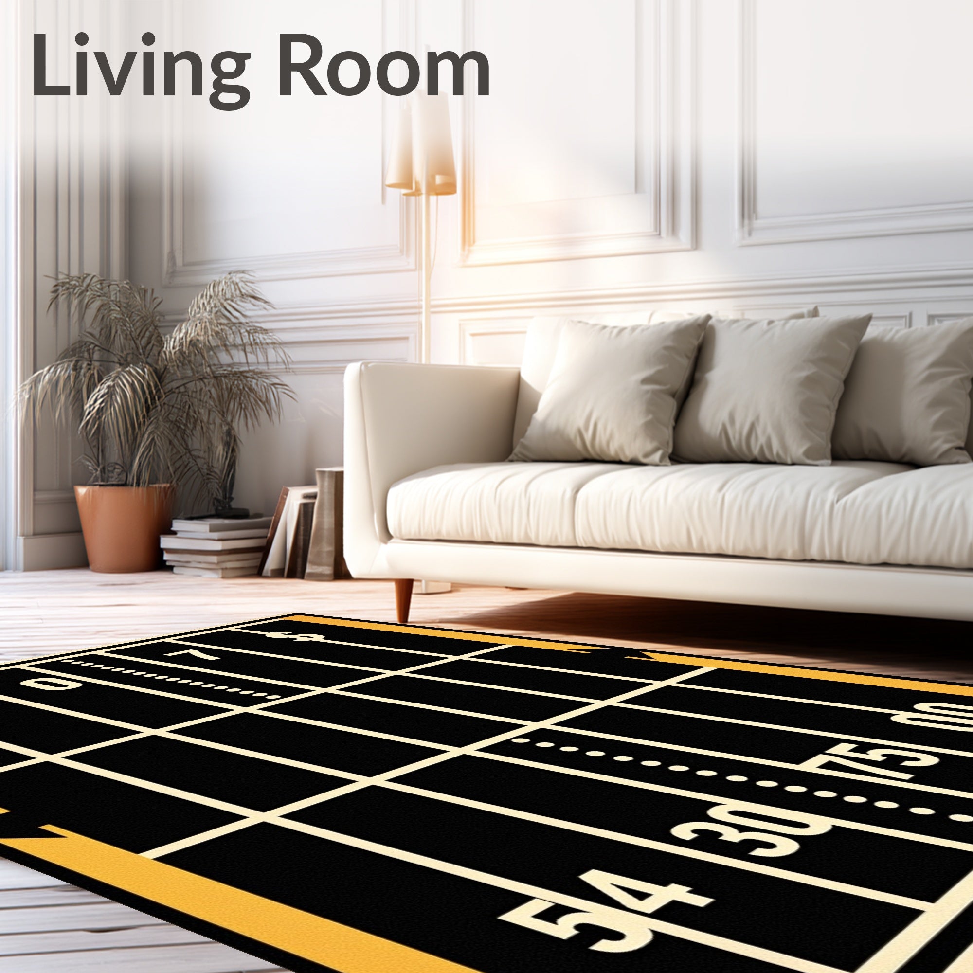 Black Yellow Field Scoreboard Graphic Rug