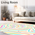 Colorful Abstract Swirls Graphic Rug