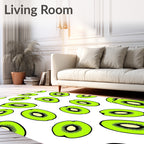 Vibrant Green Kiwi Slices Rug