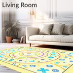 Whimsical Circle Alphabet and Symbols Rug