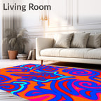Vibrant Retro Psychedelic Swirls Rug