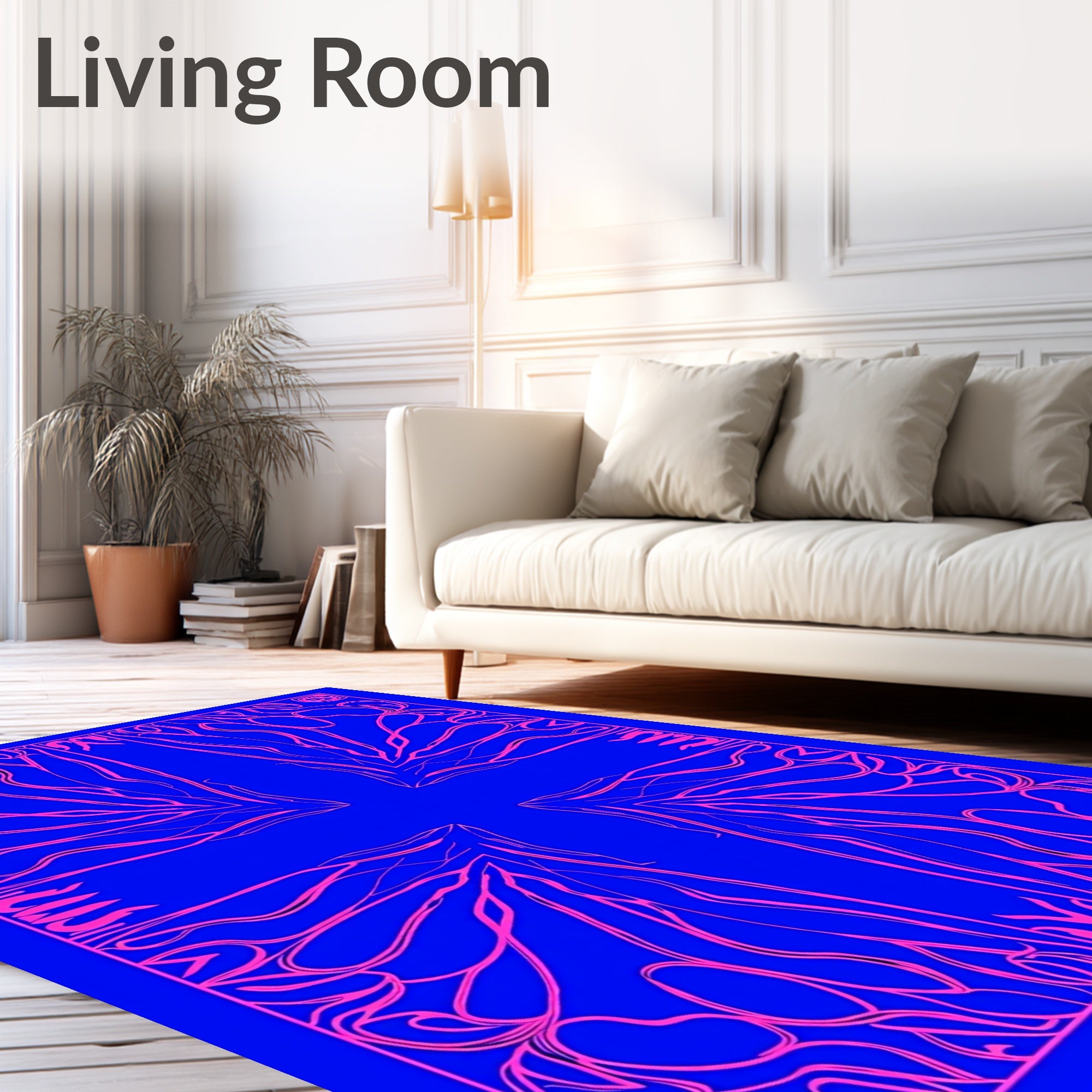 Vibrant Pink Electric Swirls Rug