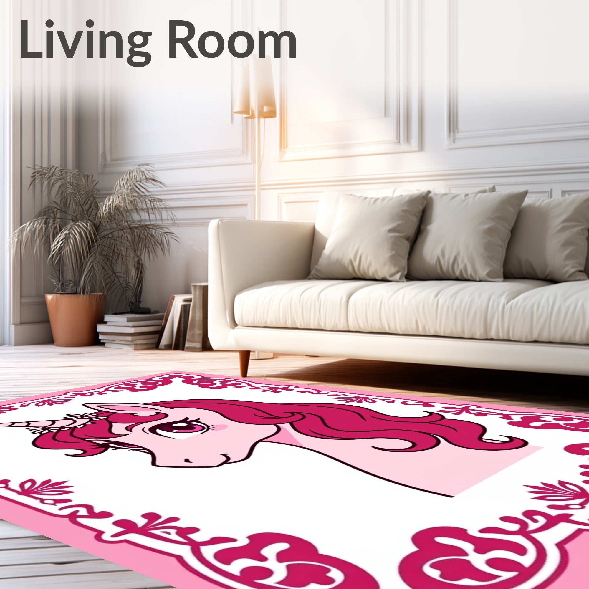 Pink Unicorn Flower Crown Beauty Rug