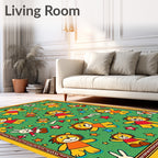 Whimsical Lion And Bunny Parade Rug