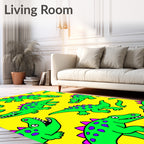 Bright Green Dinosaur Spots Rug