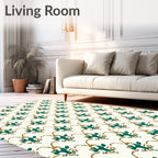 Emerald Gold Organic Floral Repeats Rug