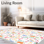 Whimsical Pastel Organic Swirl Collage Rug