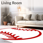 Classic Red Baseball Stitch Rug
