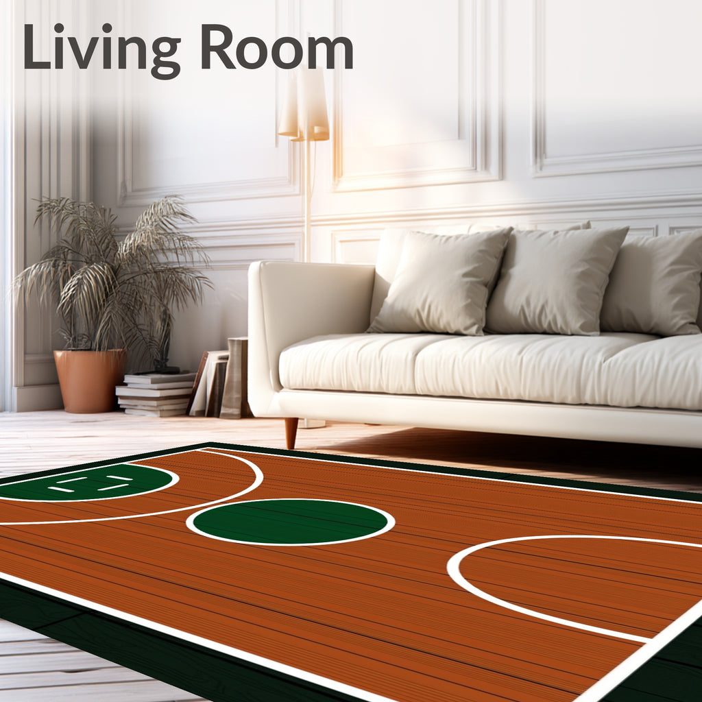 Classic Wooden Court Geometric Rug