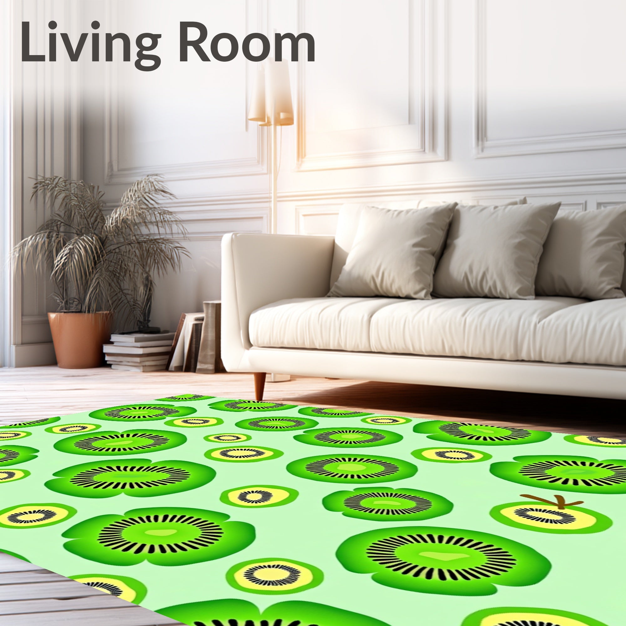 Fresh Green Kiwi Slices Repeat Rug