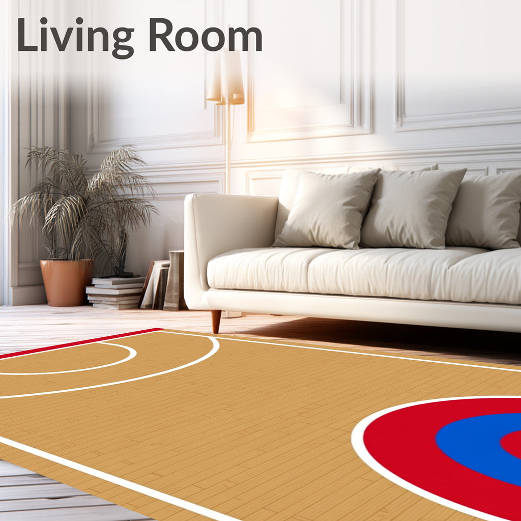 Red Blue Court Arch Rug