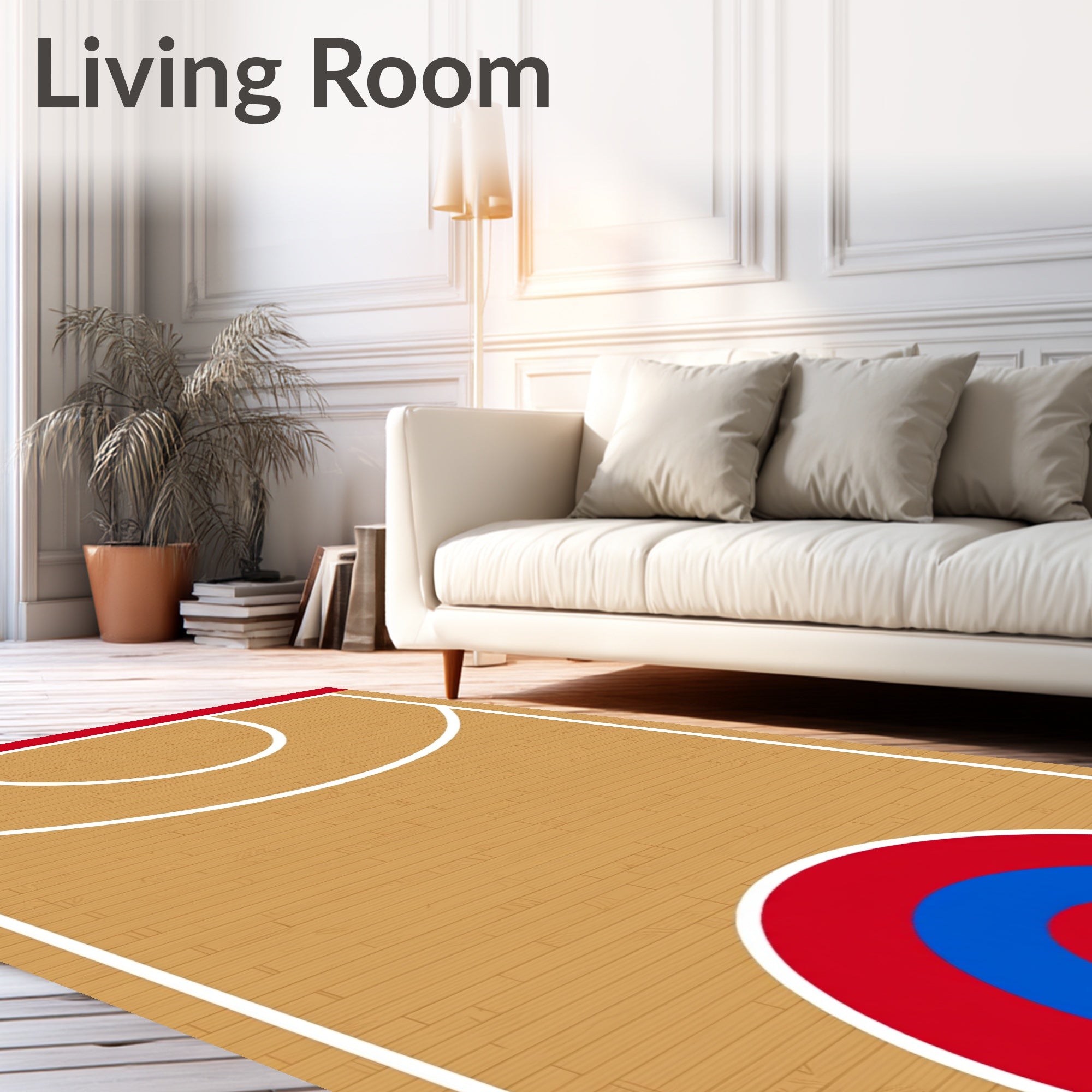 Red Blue Court Arch Rug