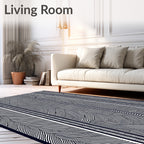 Bold Black White Organic Stripe Rug