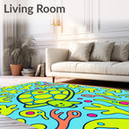 Whimsical Lime Green Turtle Ocean Buddy Rug