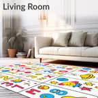 Whimsical Space Alphabet Number Design Rug