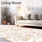 Blush Sepia Floral Art Nouveau Rug