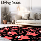Coral Ghost Halloween Collage Rug