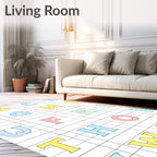 Alphabet Grid Colorful Letters Rug
