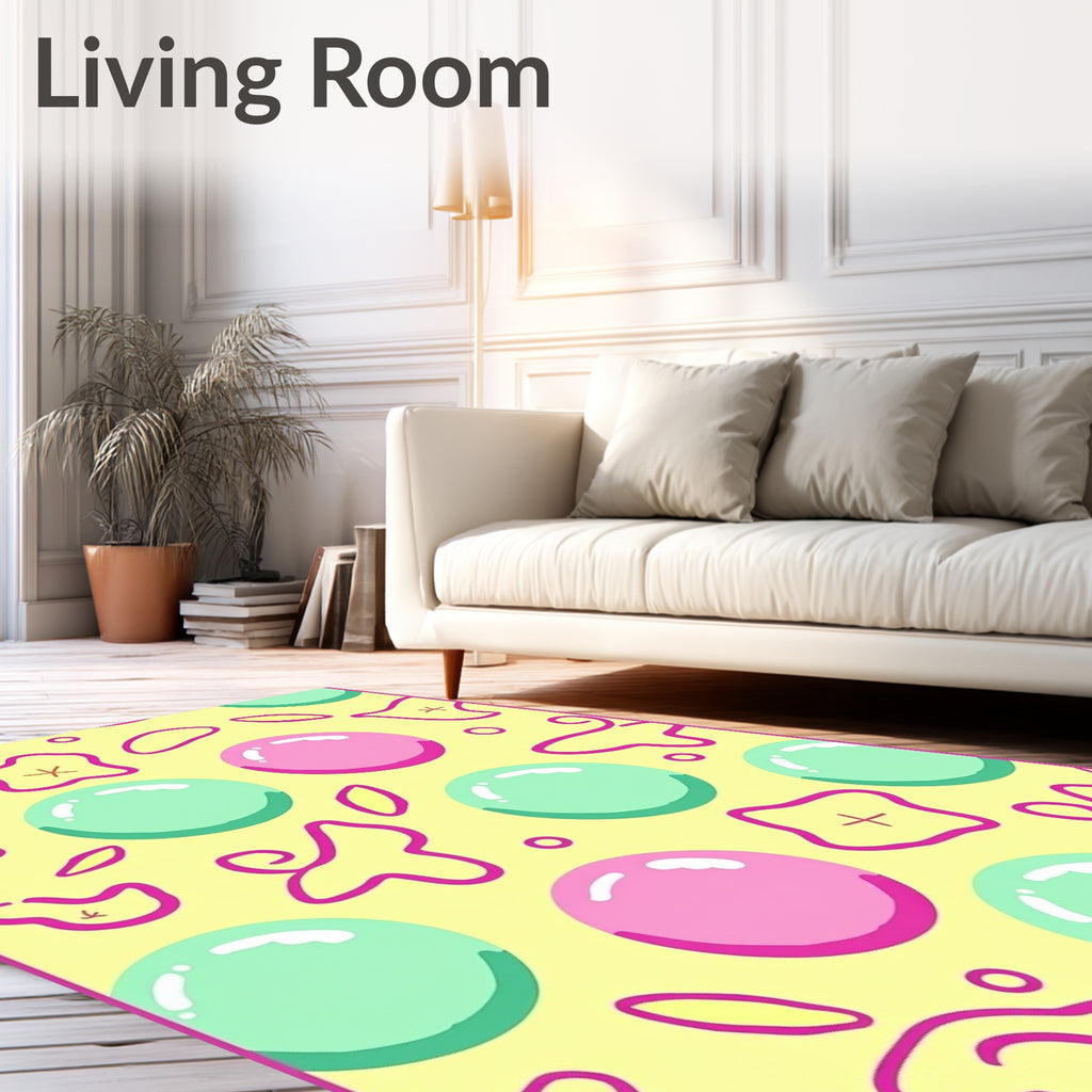 Pink Mint Bubble Playfulness Rug