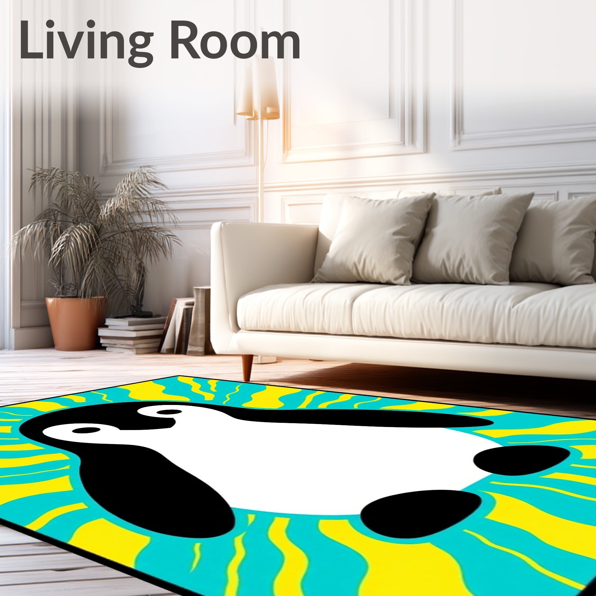 Bold Blue Yellow Penguin Radiance Rug