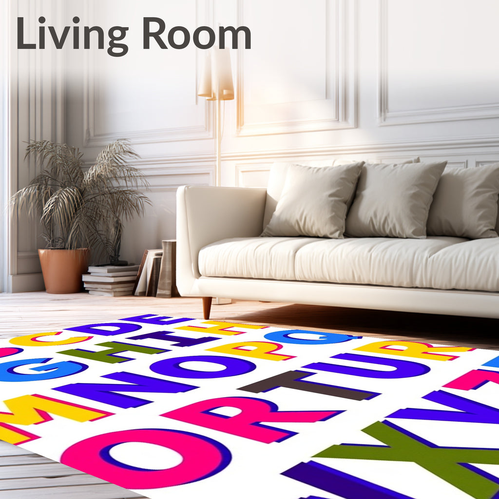 Alphabetical Array Bold Bright Colors Rug