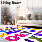 Alphabetical Array Bold Bright Colors Rug