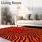 Radiant Sun Swirl Red Orange Rug