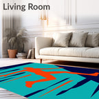 Abstract Orange Runner Motion Graphic Rug