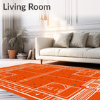 Orange Abstract Confetti Triangles Rug