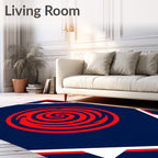 Crimson Swirl Graphic Diamond Rug