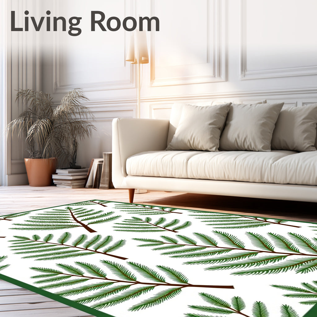 Rustic Evergreen Branch Repeat Rug