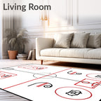 Minimalist Ice Hockey Arena Lines Rug