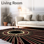 Bold Burgundy Radiant Sunburst Rug