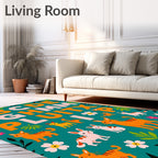 Playful Feline Alphabet Bloom Rug