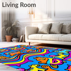 Groovy Cartoon Animals Wavy Flow Rug