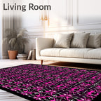 Hot Pink Geometric Kaleidoscope Rug