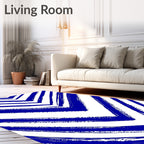 Bold Blue Chevron Brushstroke Rug