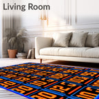Retro Digital Display Numbers Rug