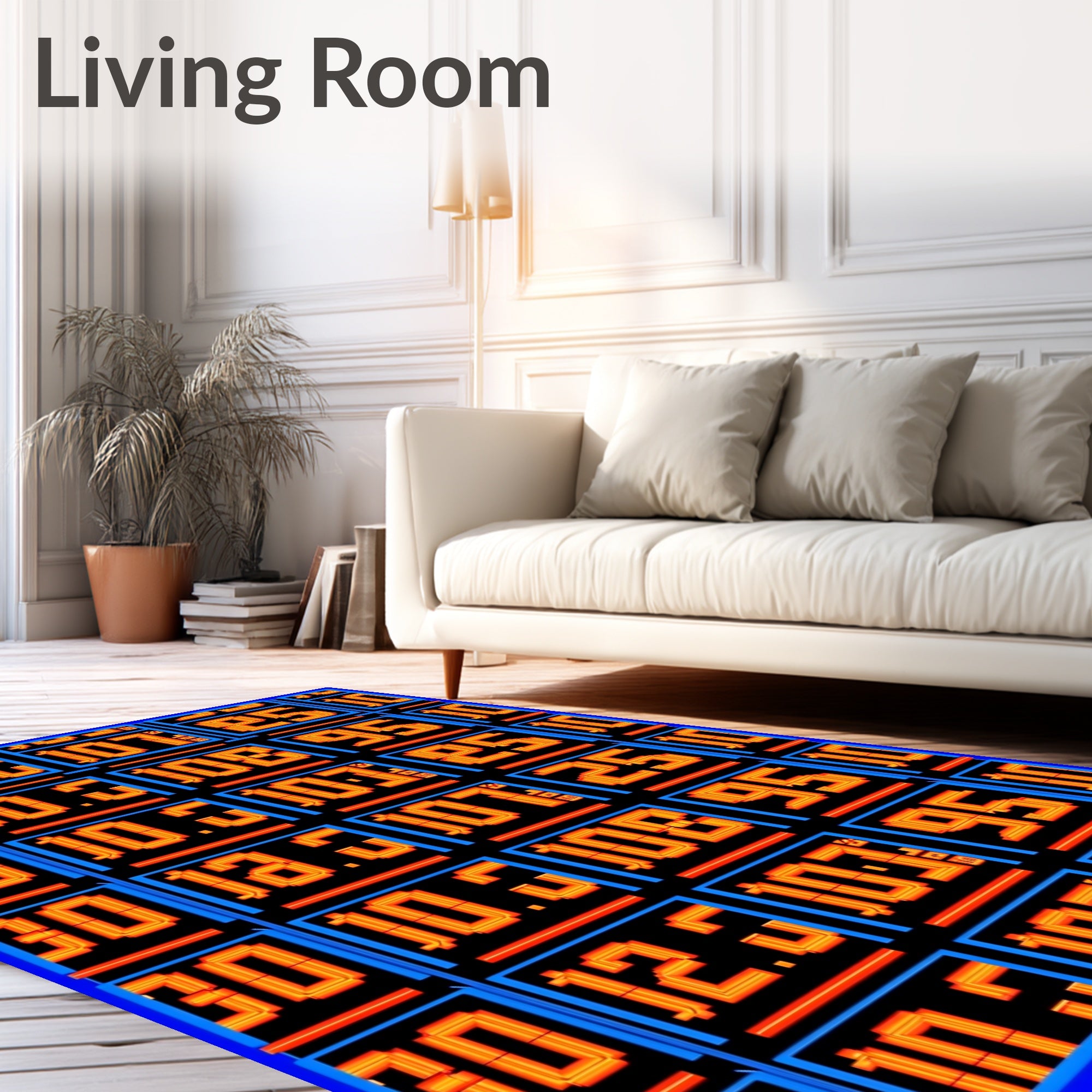 Retro Digital Display Numbers Rug