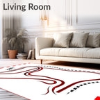 Red Black Racing Track Flags Rug