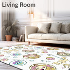 Whimsical Characters Cartoon Sketch Rug