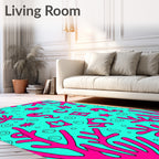 Vibrant Pink Seahorse Coral Collection Rug