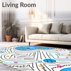 Whimsical Space Maze Cartography Design Rug