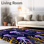 Purple Jellyfish Coral Deep Ocean Rug