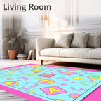 Whimsical Alphabet Numbers Playful Colors Rug