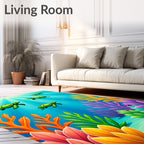 Oceanic Green Turtles Underwater Kingdom Rug