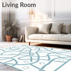 Sky Blue Abstract Intertwined Lines Rug