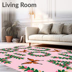 Pink Floral Alphabet Butterfly Garden Rug
