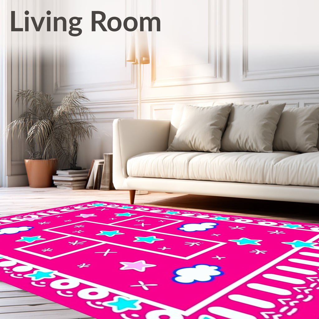 Pink Sky Star Cloud Compositon Rug