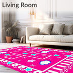 Pink Sky Star Cloud Compositon Rug